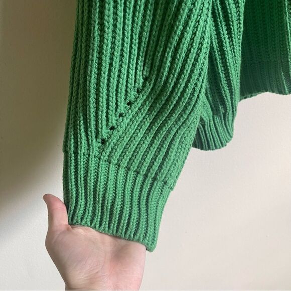 NEW Code x Mode Nordstrom Green Thick Knit Ribbed Cardigan - Picture 9 of 9